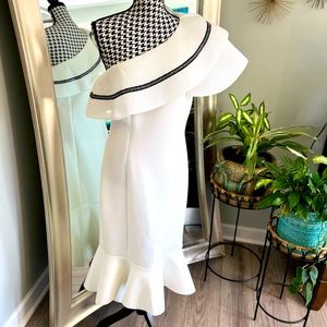 Why; double ruffled midi dress